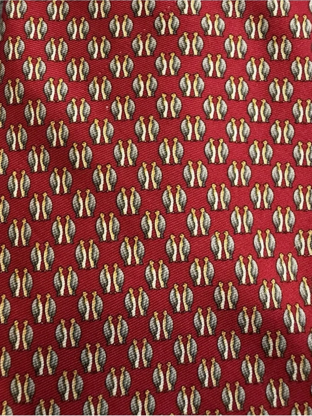 Brooks Brothers Basics Penguin Tie Red Silk Novelty Bird Mens 3.5”